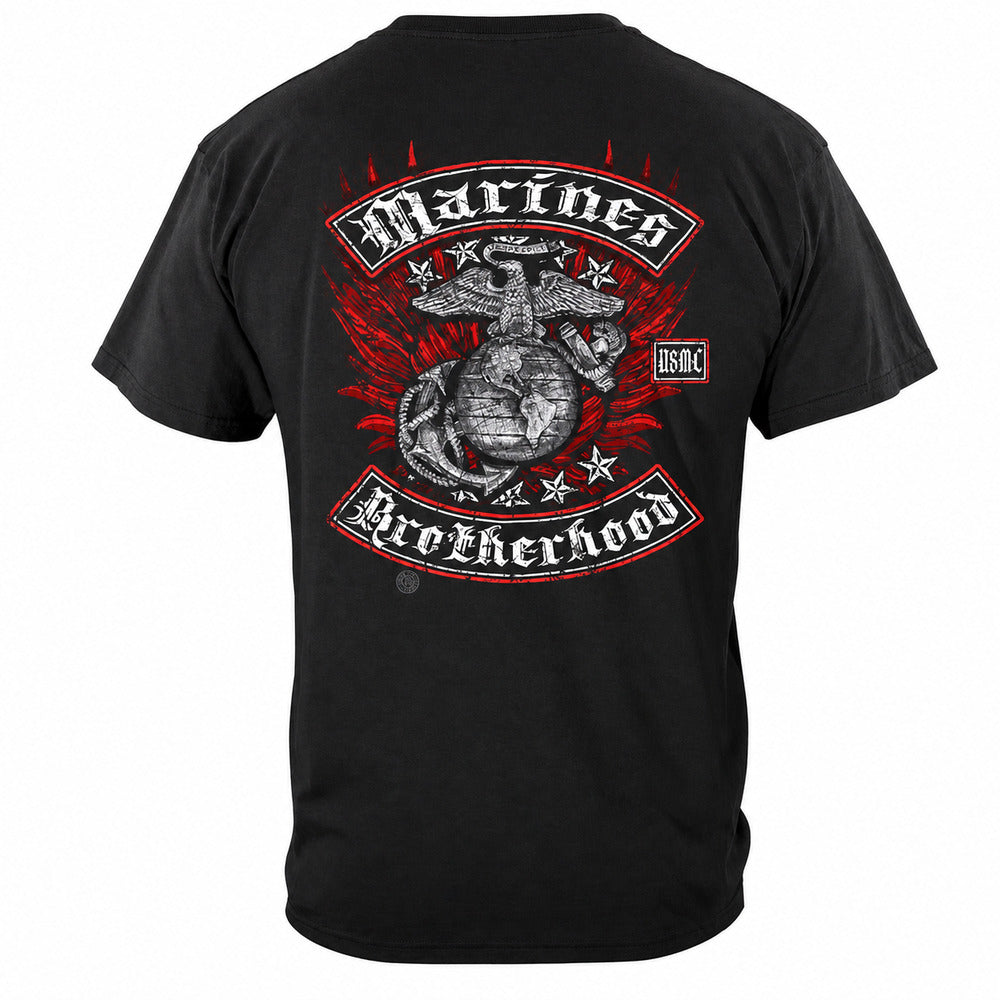 UMSC Brotherhood T-Shirt with Eagle - Black - back view