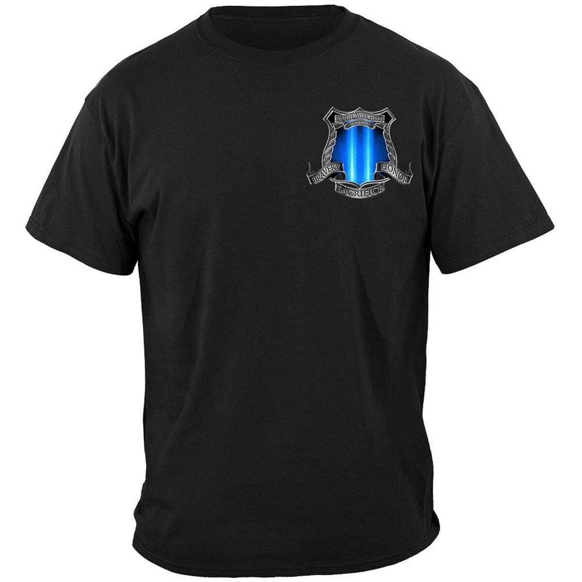 We Will Never Forget Police T-Shirt- Black