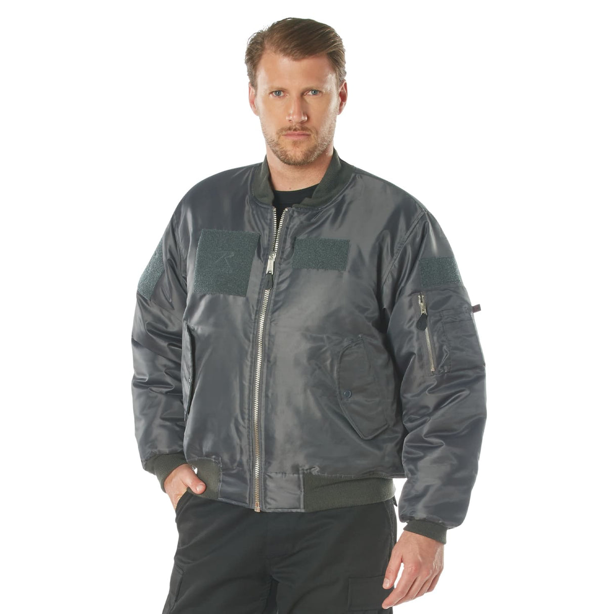 Men's MA-1 Flight Jacket with Removable Patches