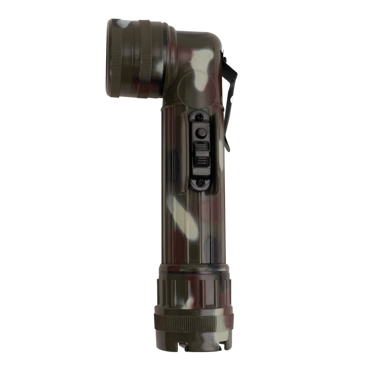 Basic Issue Woodland Camouflage D-Cell Anglehead Military Type Flashlight