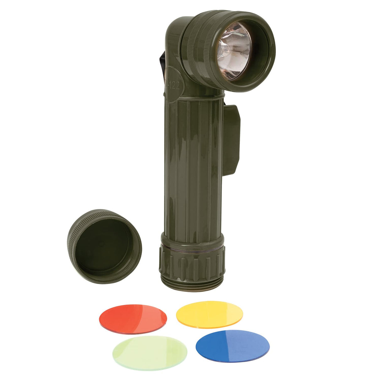 Basic Issue Olive Drab D-Cell Anglehead Military Type Flashlight