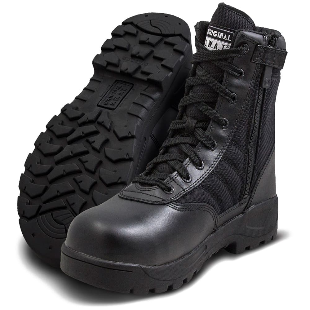 Original S.W.A.T. Classic 9-inch Side Zip Safety Toe Men's Black Tactical Boot