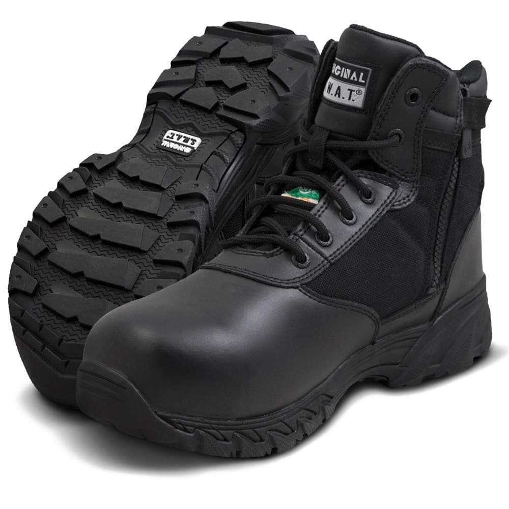 Original S.W.A.T. Classic 6-inch Waterproof Side Zip Safety Toe Men's Black Tactical Boot