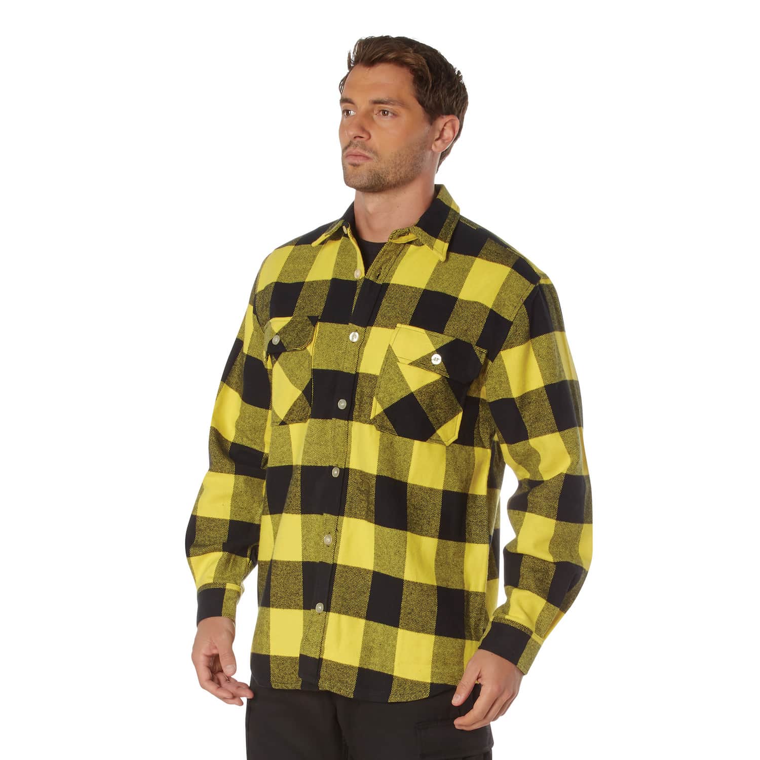 Heavyweight Yellow Buffalo Plaid Flannel Shirt