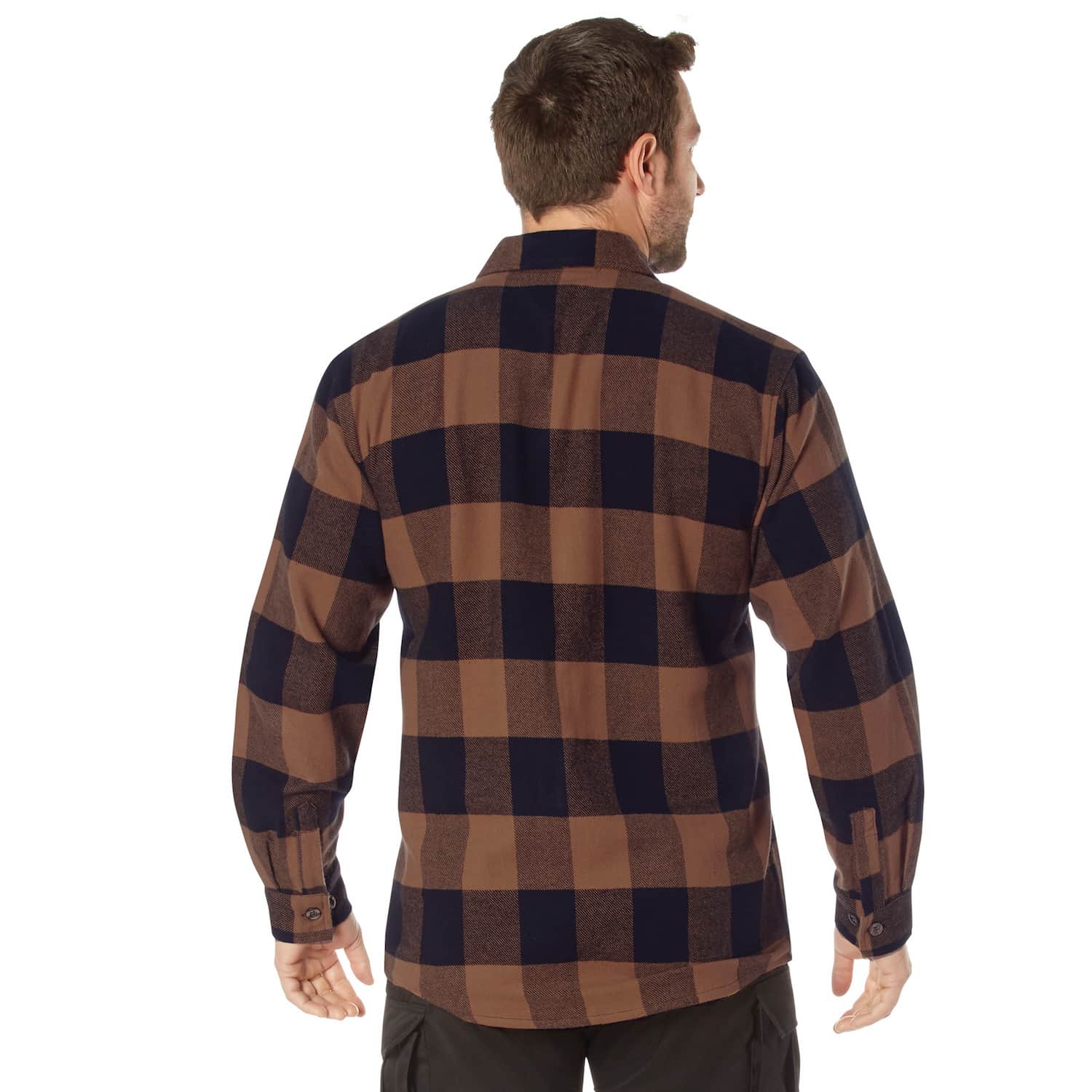 Heavyweight Brown Buffalo Plaid Flannel Shirt