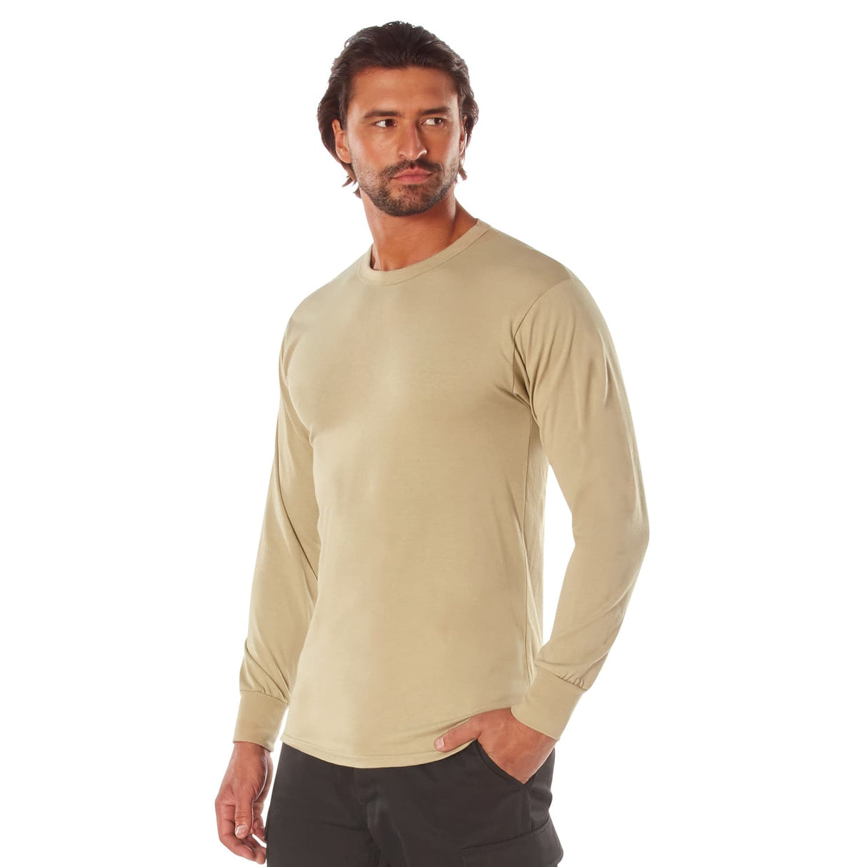 Desert Sand Cotton Long Sleeve T-Shirt