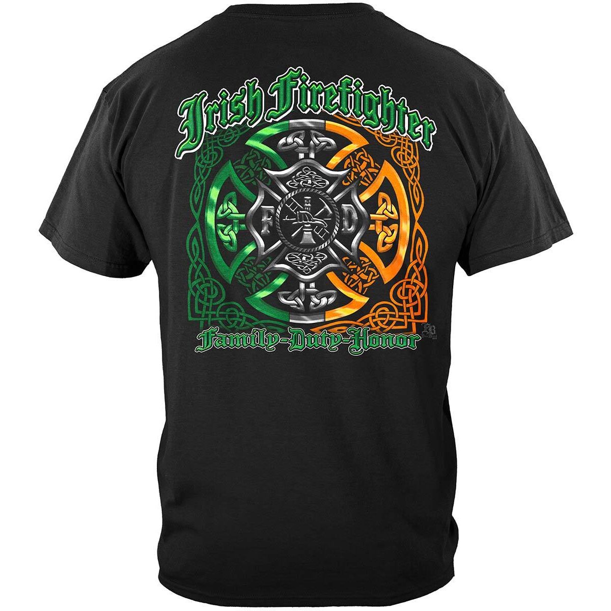 Irish Family Duty Honor Firefighter T-Shirt - Black