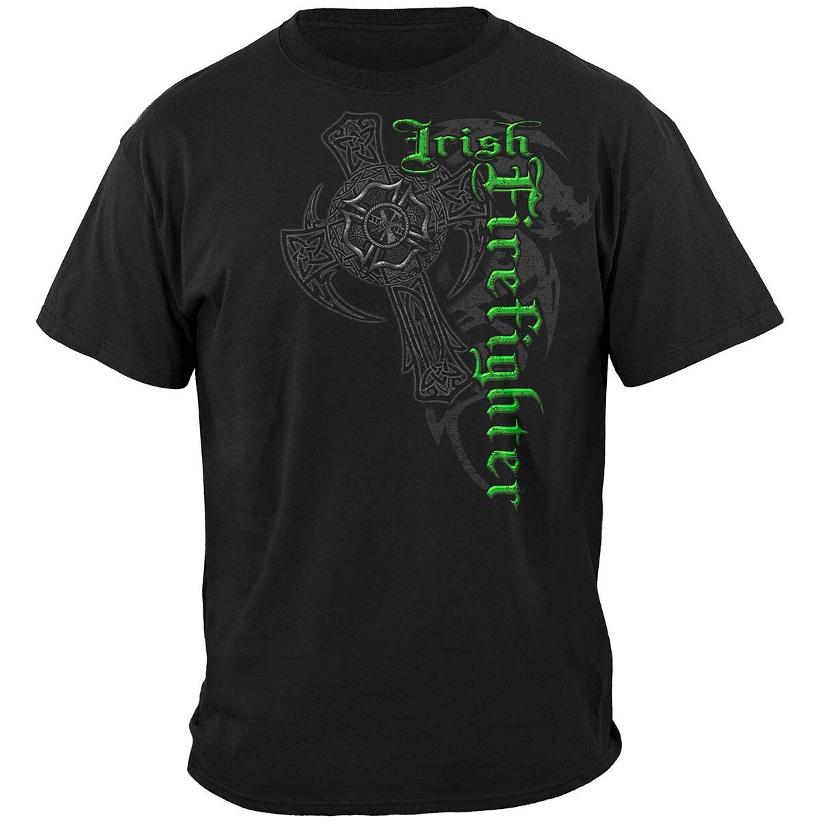 Elite Breed Irish Dragon Firefighter T-Shirt - Black