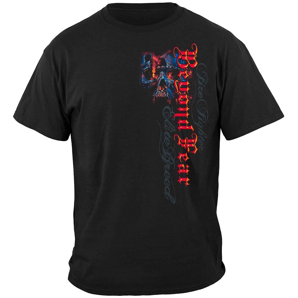 Elite Breed Beyond Fear Skull Firefighter T-Shirt - Black