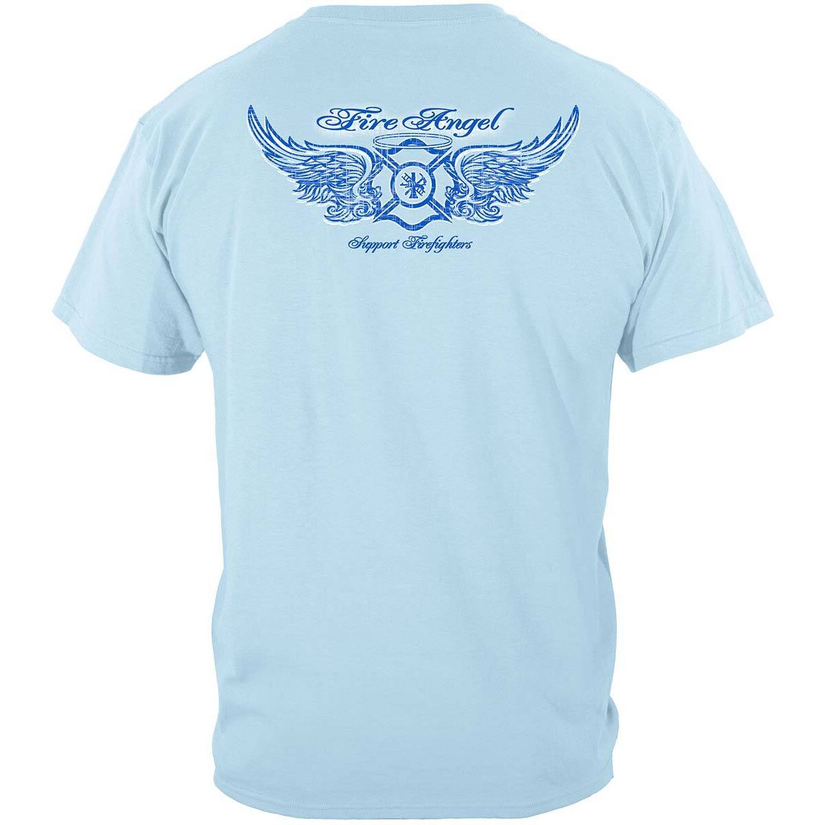 Firefighter Fire Angel Powder Blue Ladies T-Shirt