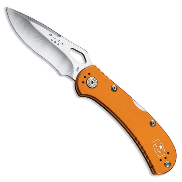 Orange SpitFire Plain Edge Pocket Knife from Buck Knives