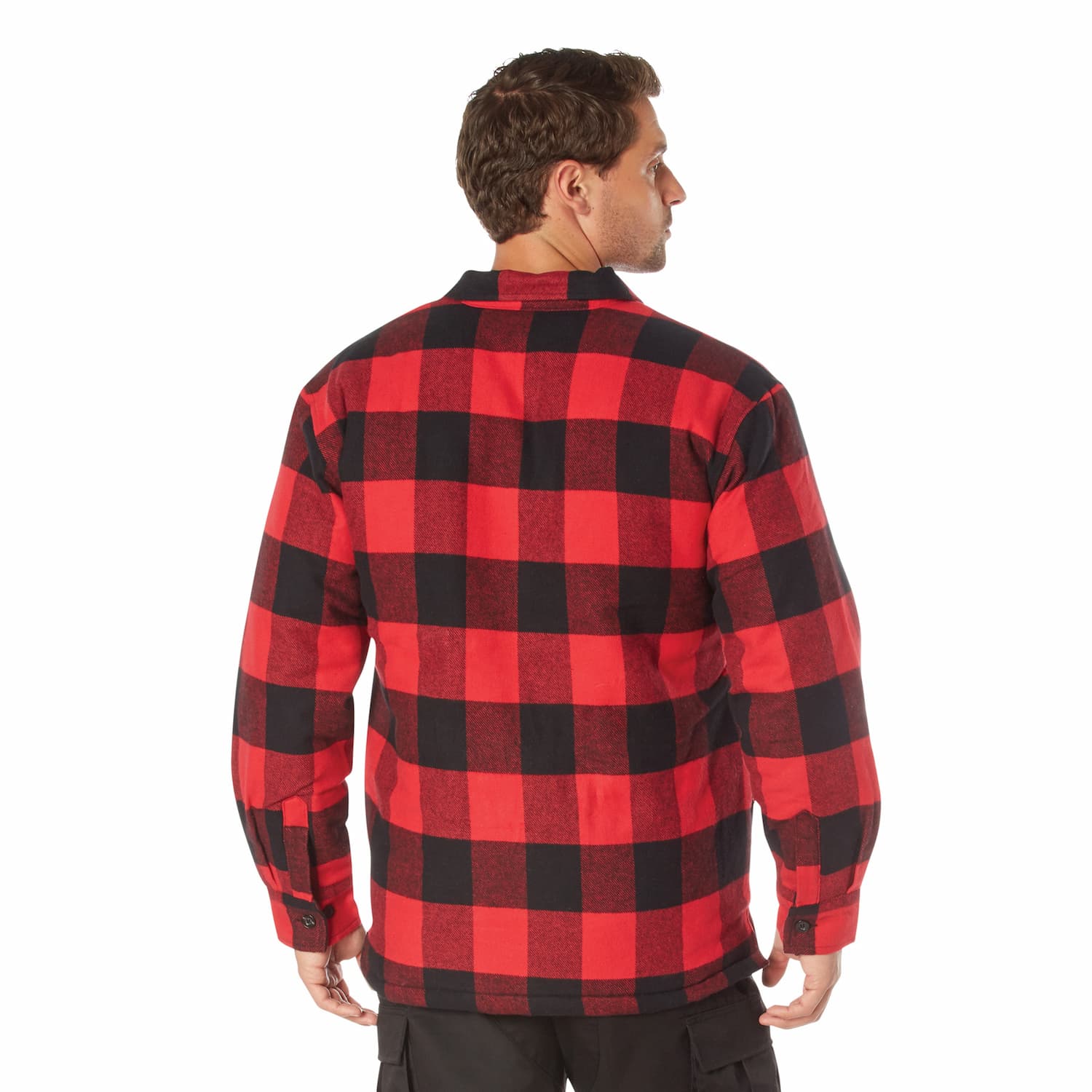 Men's Buffalo Plaid Flannel Quilt-Lined Shirt Jacket