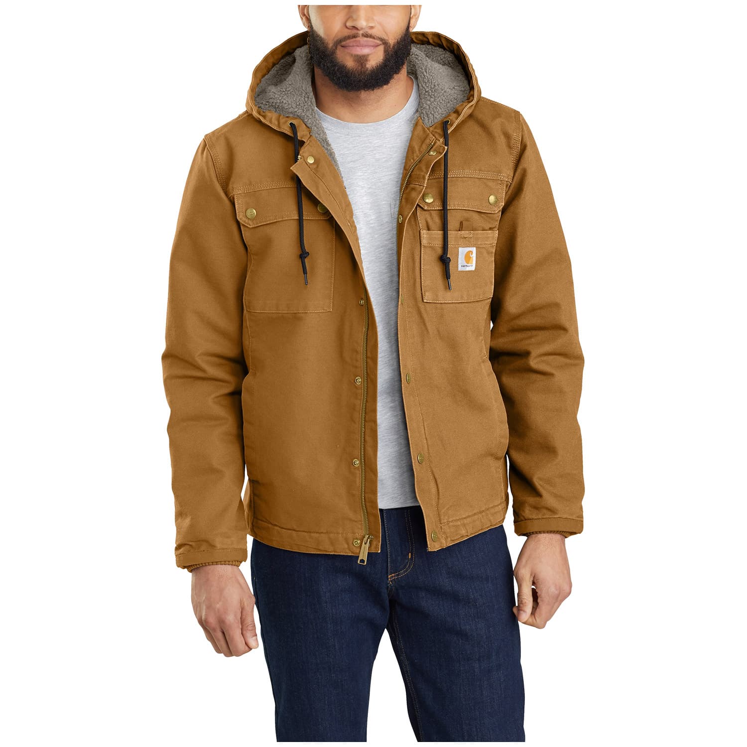 Carhartt ブラウン フード付きジャケット Carhartt Bartlett Lined Heavyweight Duck Jacket