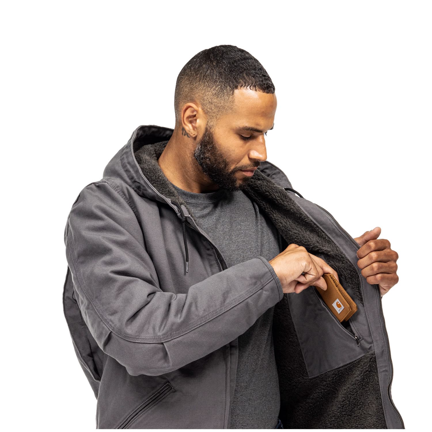 Carhartt Relaxed Fit Washed Duck Sherpa-Lined Men's Jacket