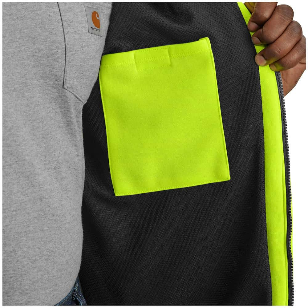 Carhartt High-Visibility Rain Defender Loose Fit Midweight Thermal Zip Class 3 Hooded Sweatshirt