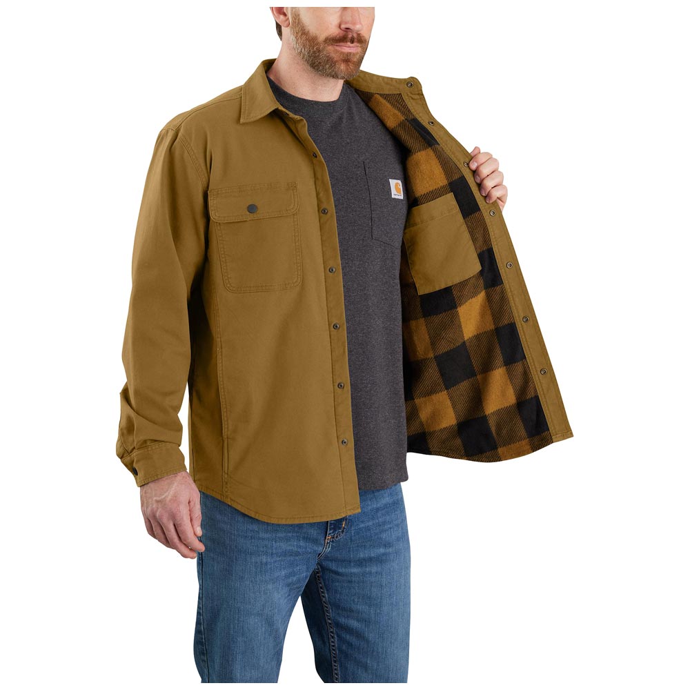 Carhartt Rugged Flex Relaxed Fit Canvas Fleece-Lined Shirt Jac