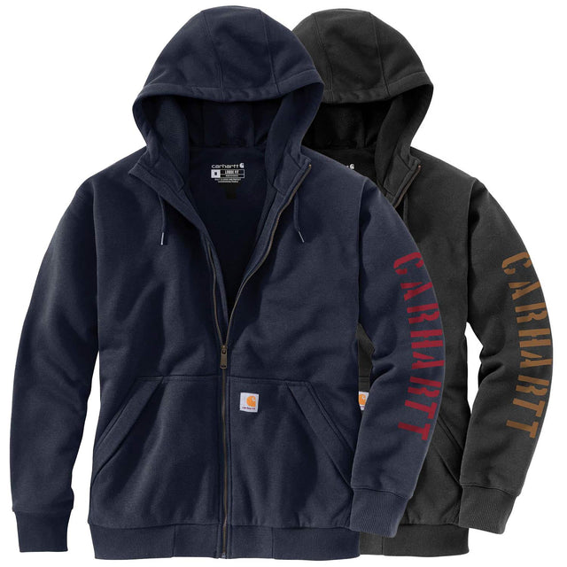 Carhartt Rain Defender Loose Fit Fleece-Lined Logo Graphic Hooded Sweatshirt