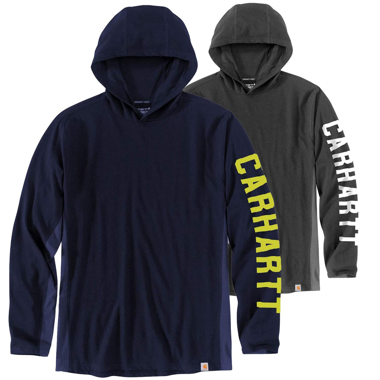 Carhartt Force Relaxed Fit Midweight Long-Sleeve Logo Graphic Hooded T-Shirt