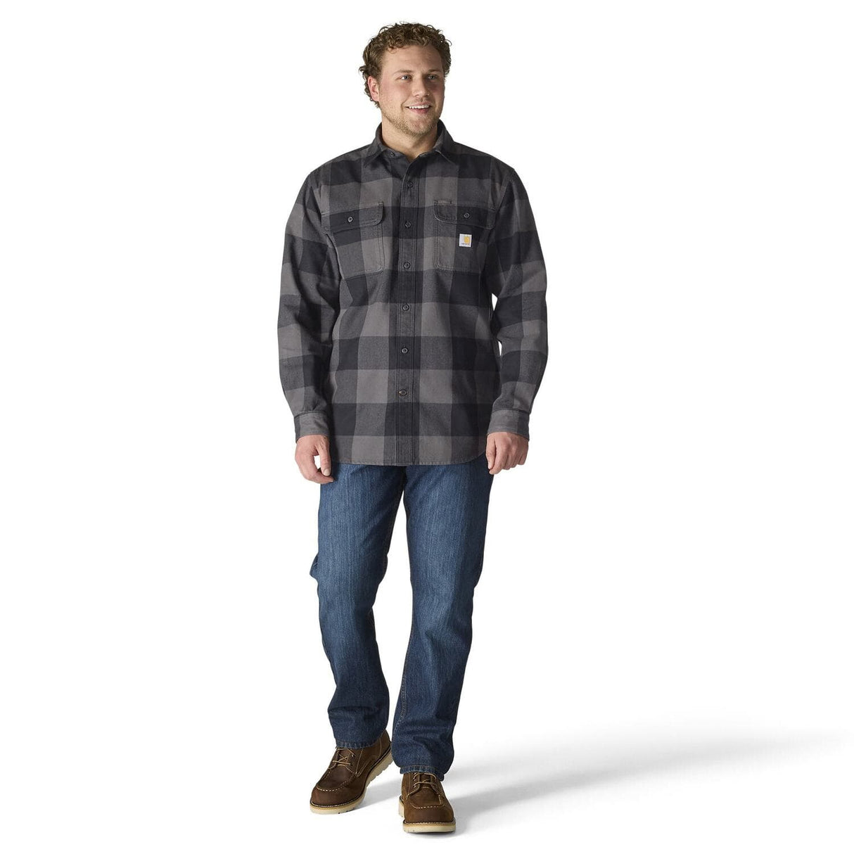 Carhartt Loose Fit Heavyweight Flannel Long-Sleeve Plaid Shirt