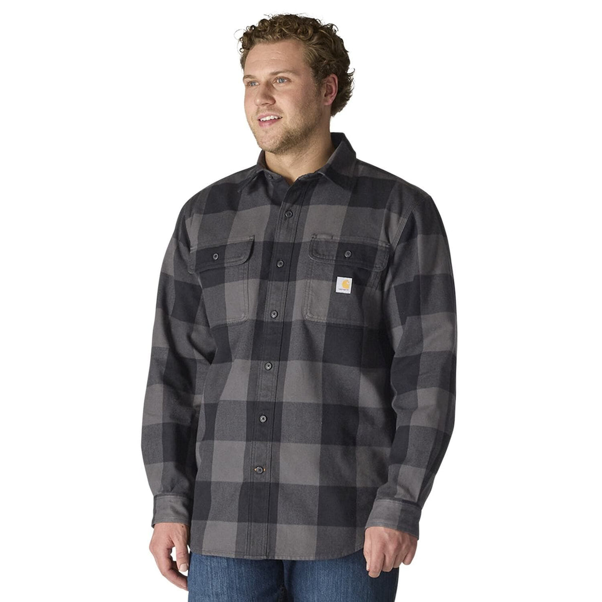 Carhartt Loose Fit Heavyweight Flannel Long-Sleeve Plaid Shirt