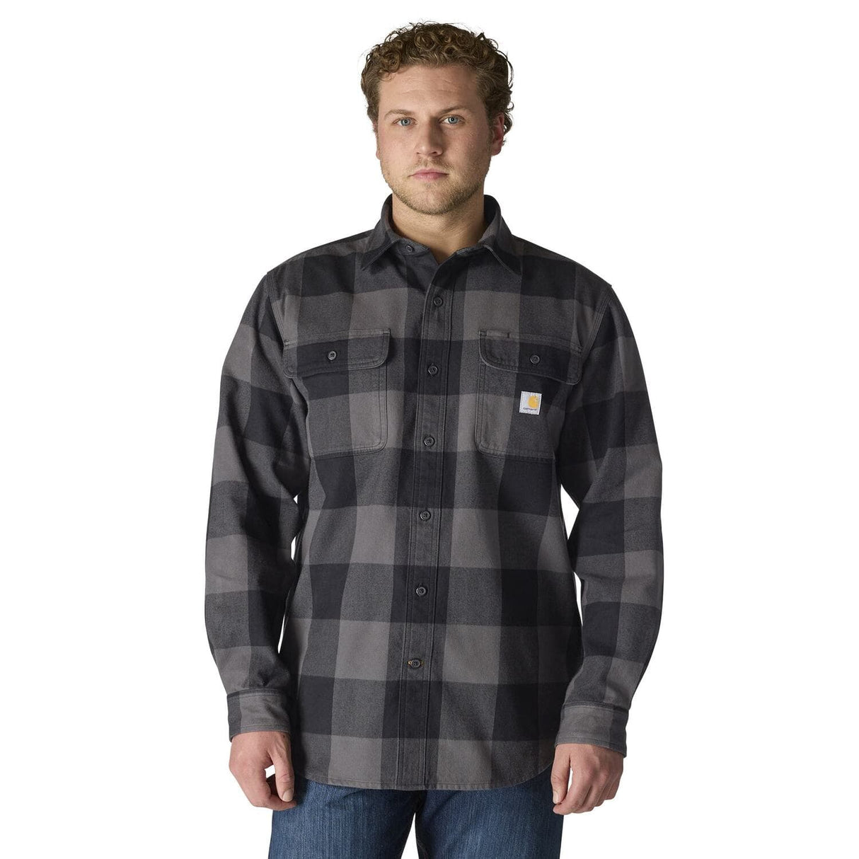Carhartt Loose Fit Heavyweight Flannel Long-Sleeve Plaid Shirt