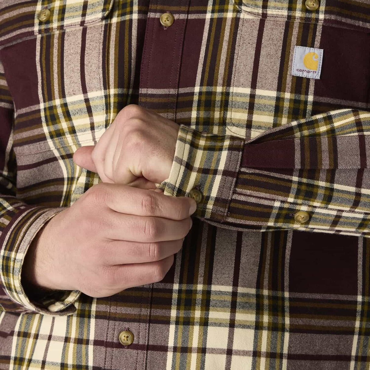 Carhartt Loose Fit Heavyweight Flannel Long-Sleeve Plaid Shirt