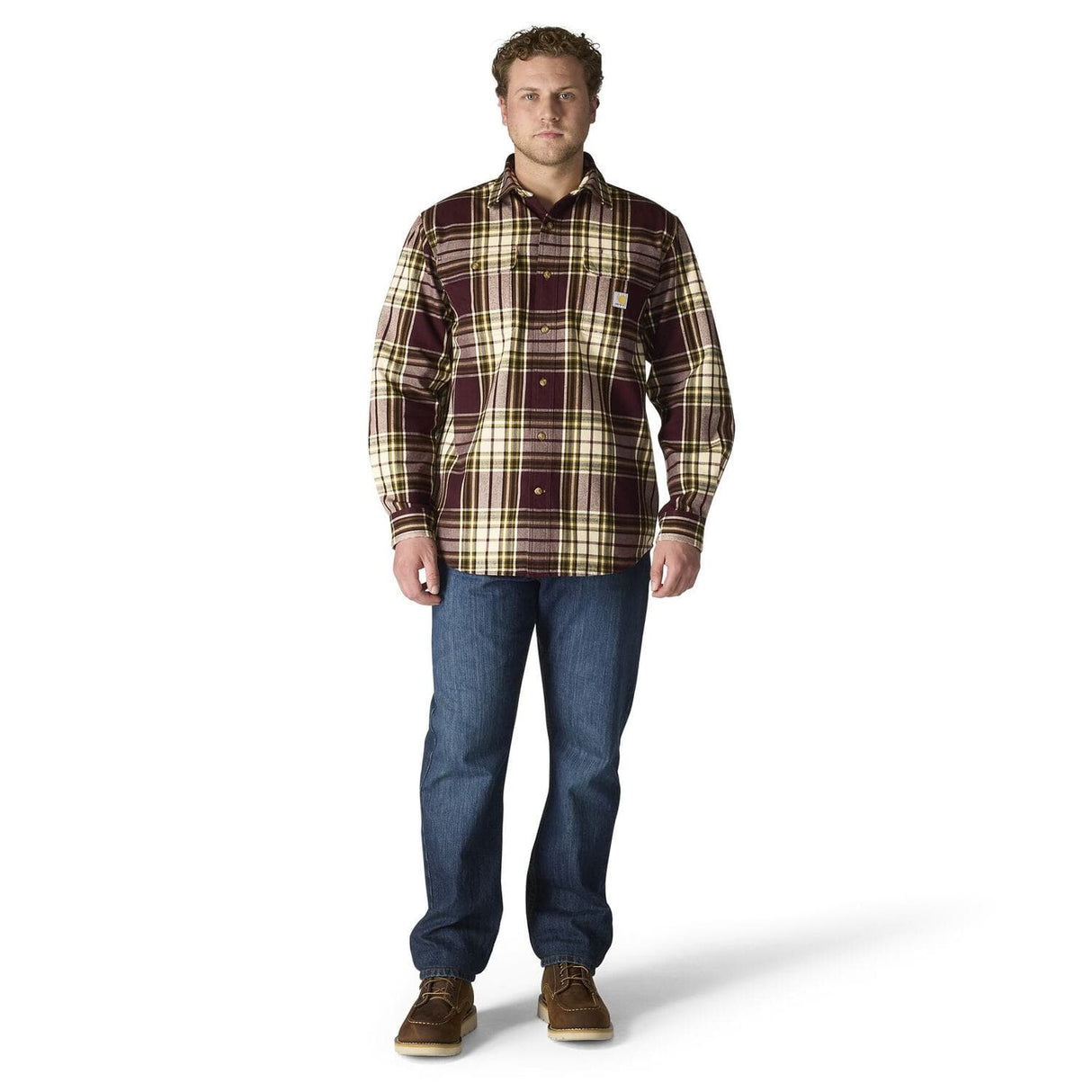 Carhartt Loose Fit Heavyweight Flannel Long-Sleeve Plaid Shirt