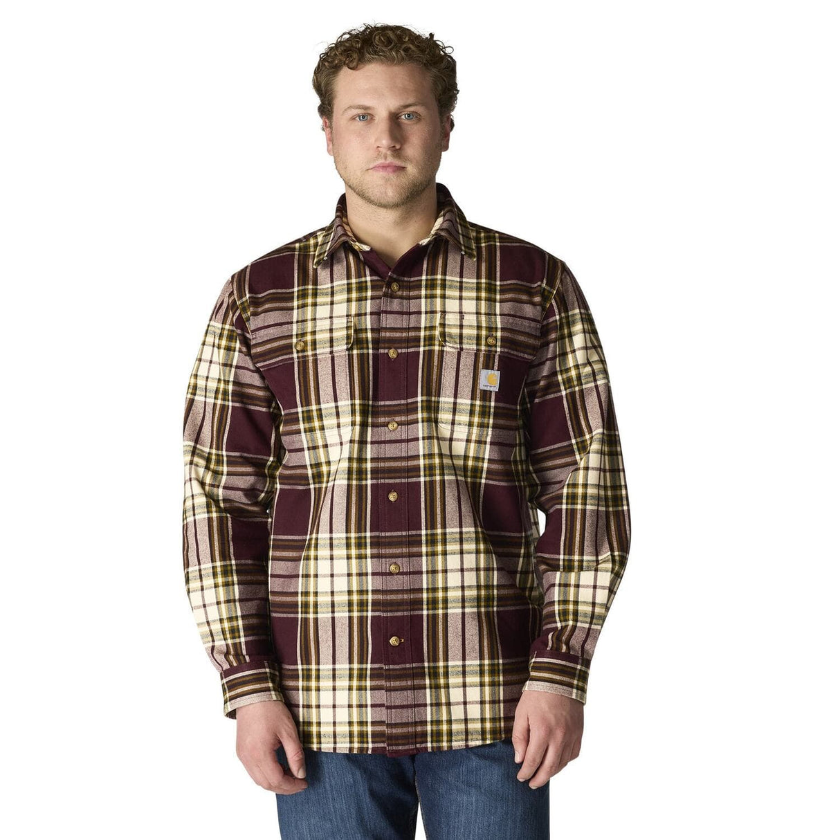 Carhartt Loose Fit Heavyweight Flannel Long-Sleeve Plaid Shirt