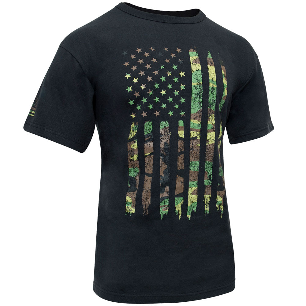 Distressed Camo US Flag Athletic Fit T-Shirt