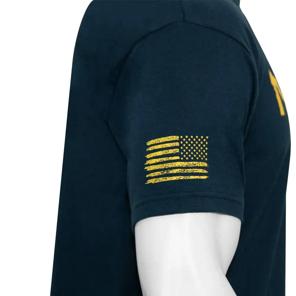 Blue US Navy T-Shirt with Gold Text