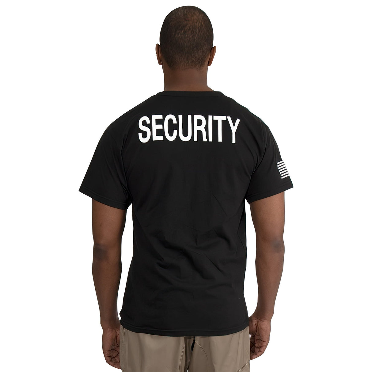 Double Sided Security T-Shirt with US Flag on Sleeve