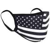 Black & White US Flag Reusable 3 Layer Ear Loop Facemask