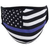 Thin Blue Line Flag Reusable 3-Layer Ear Loop Face Mask