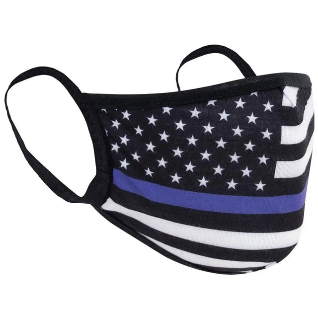 Thin Blue Line Flag Reusable 3-Layer Ear Loop Face Mask