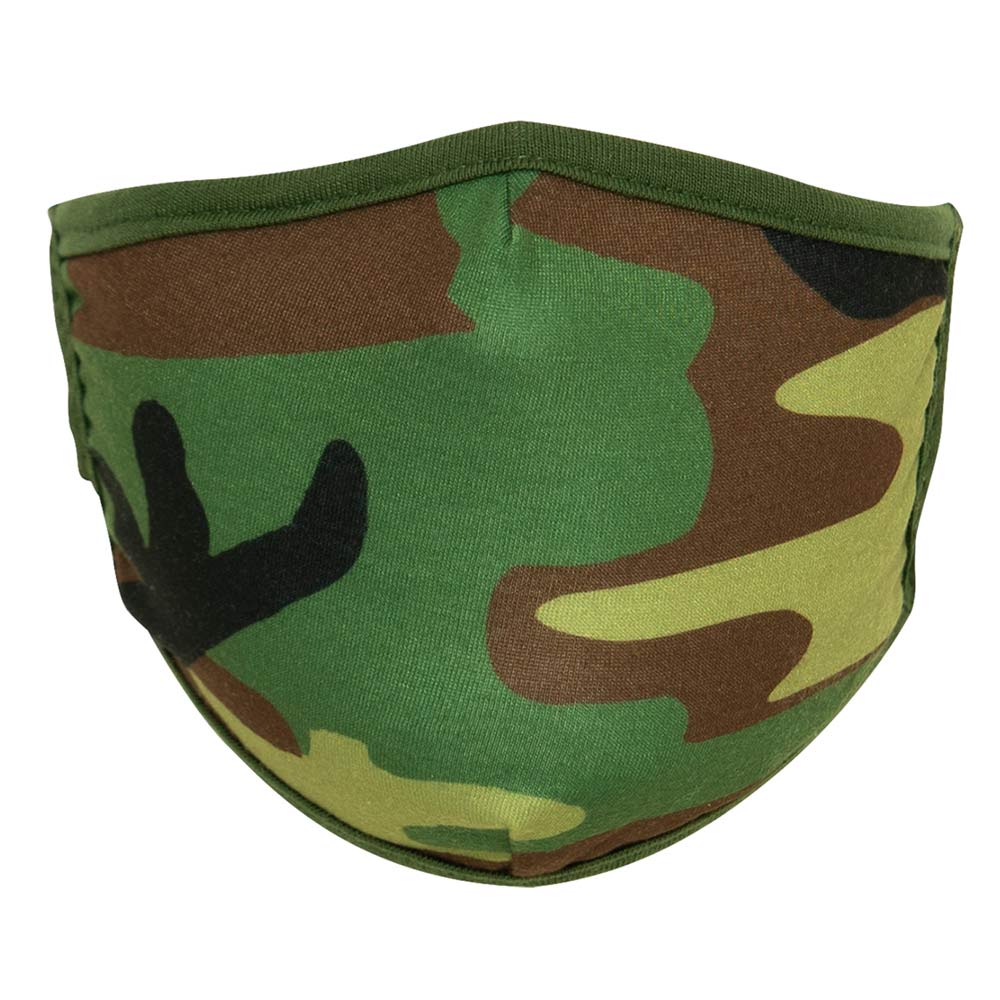 Woodland Camo 3-Layer Reusable Polyester Ear Loop Face Mask