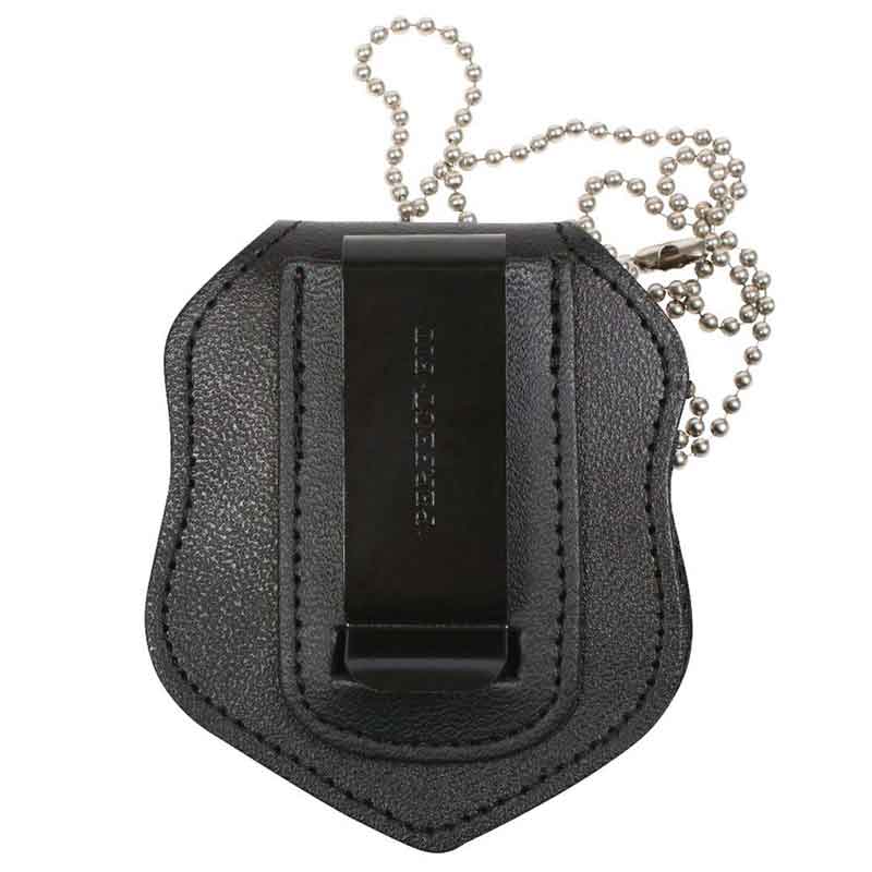 NYPD Style Black Leather Police Badge Holder