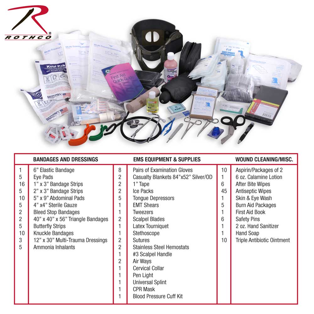 200-Piece Medical Trauma Kit with Emergency Medical Bag