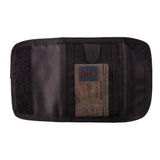 Deluxe Black Tri-Fold Wallet with Badge Holder