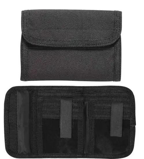 Deluxe Black Tri-Fold Wallet with Badge Holder