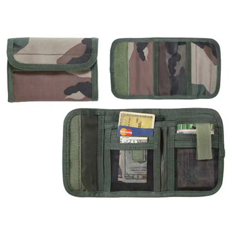 Deluxe Woodland Camo Tri-Fold Wallet with Badge Holder