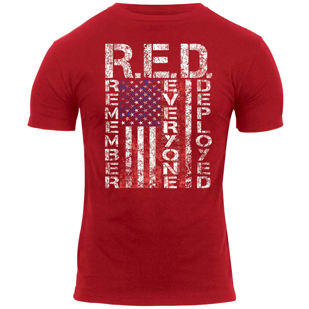 R.E.D. Remember Everyone Deployed Athletic Fit Military T-Shirt