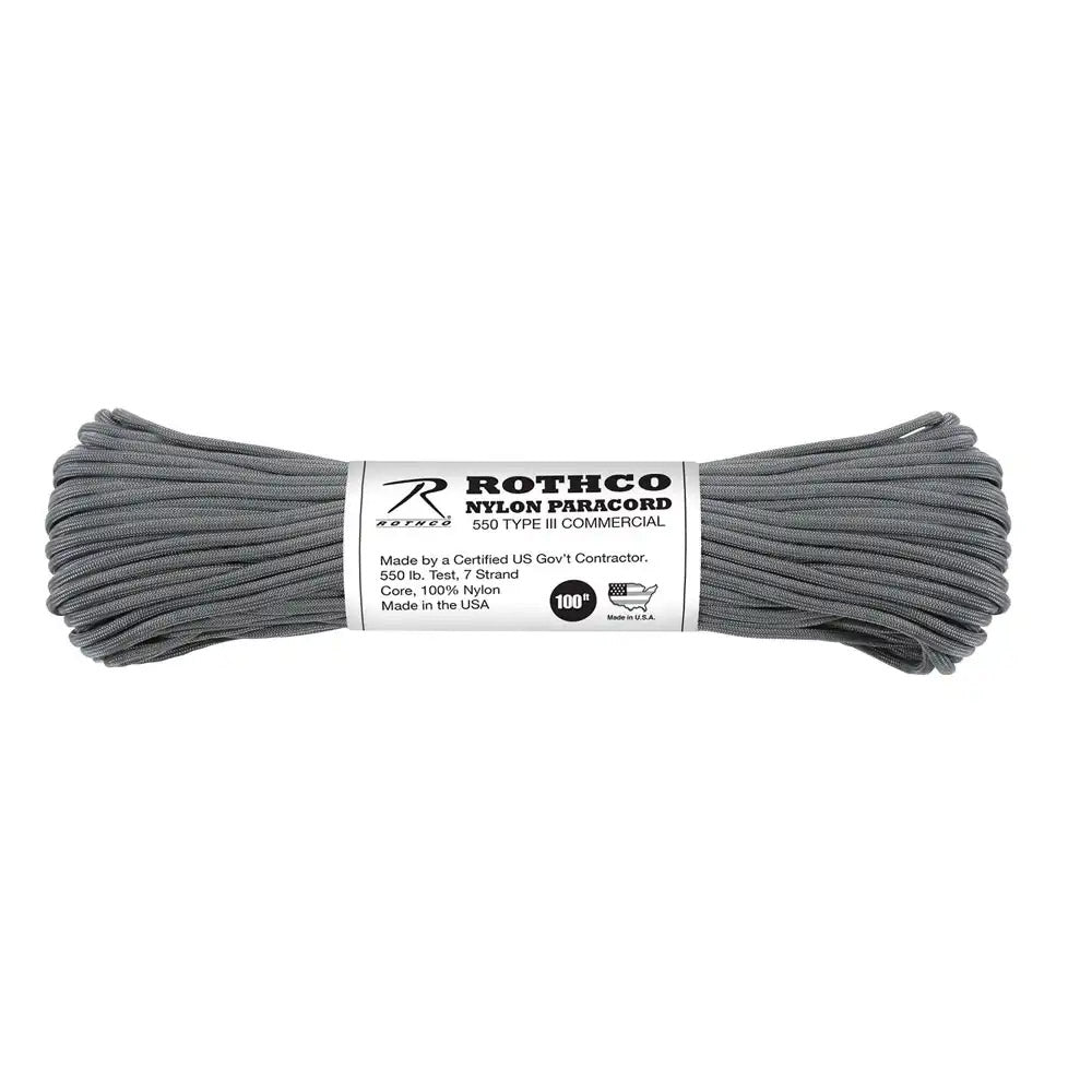 Enhanced Nylon Charcoal Gray Paracord - 100 Foot