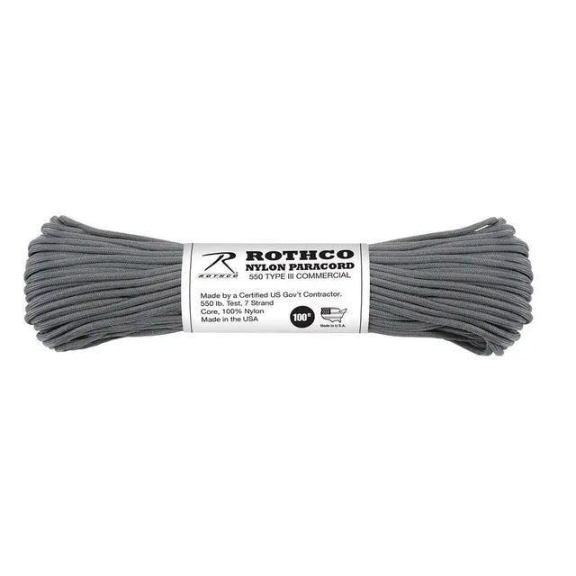 Enhanced Nylon Charcoal Gray Paracord - 100 Foot