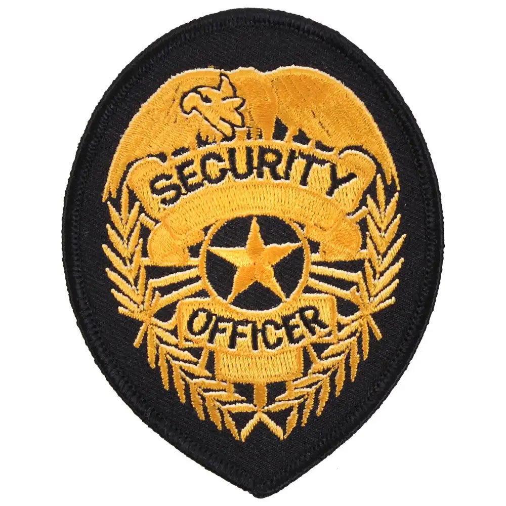 Gold Embroidered Security Officer Badge Patch