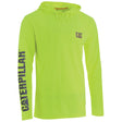 Caterpillar Reflective Logo Hi-Vis Hooded Long Sleeve T-Shirt