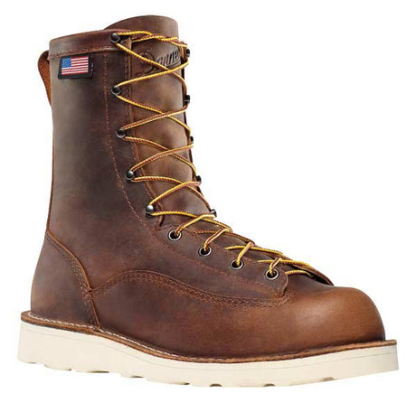 Danner Bull Run 8-inch Brown Vibram Cristy Plain Toe Work Boots - 15556