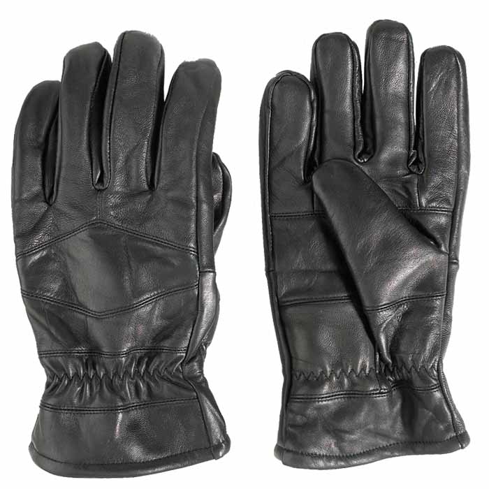 Men's Black Leather Driving Gloves