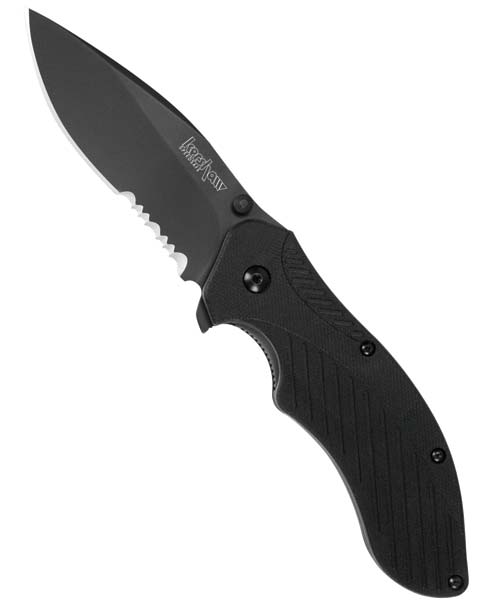 Kershaw Clash Partially Serrated Black Knife - 1605CKTST