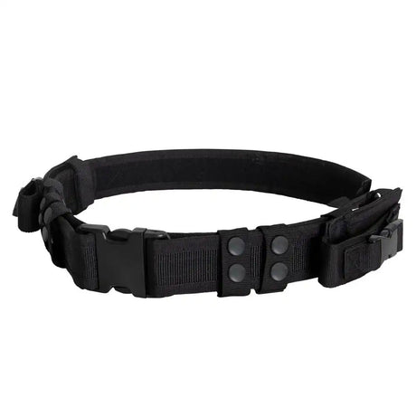 Basic Issue Black Tactical Belt with Horizontal Pouches