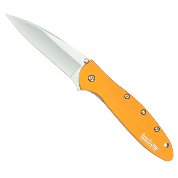 Kershaw 1600OR Leek Orange Handle Pocket Knife by Ken Onion